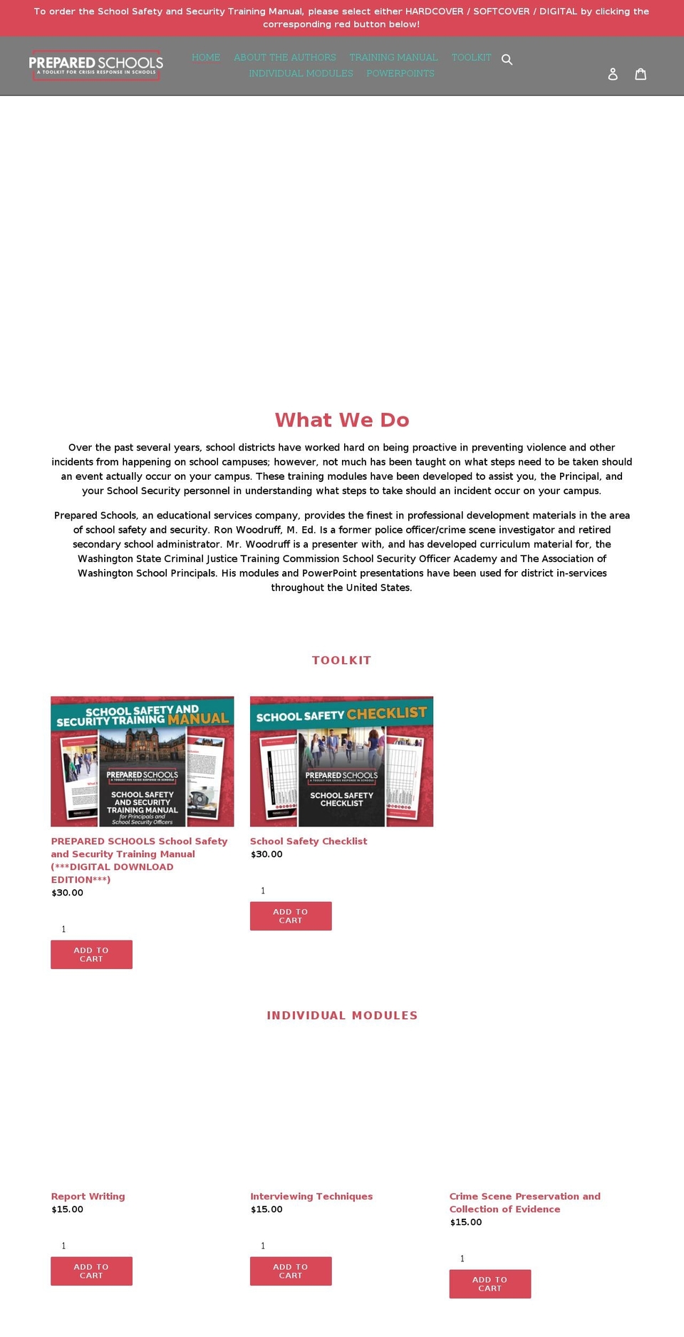 prepared-schools.com shopify website screenshot