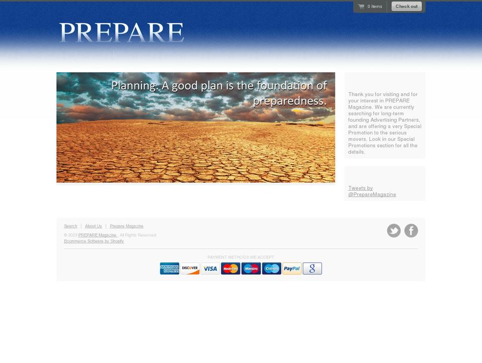 preparemagazine.myshopify.com shopify website screenshot