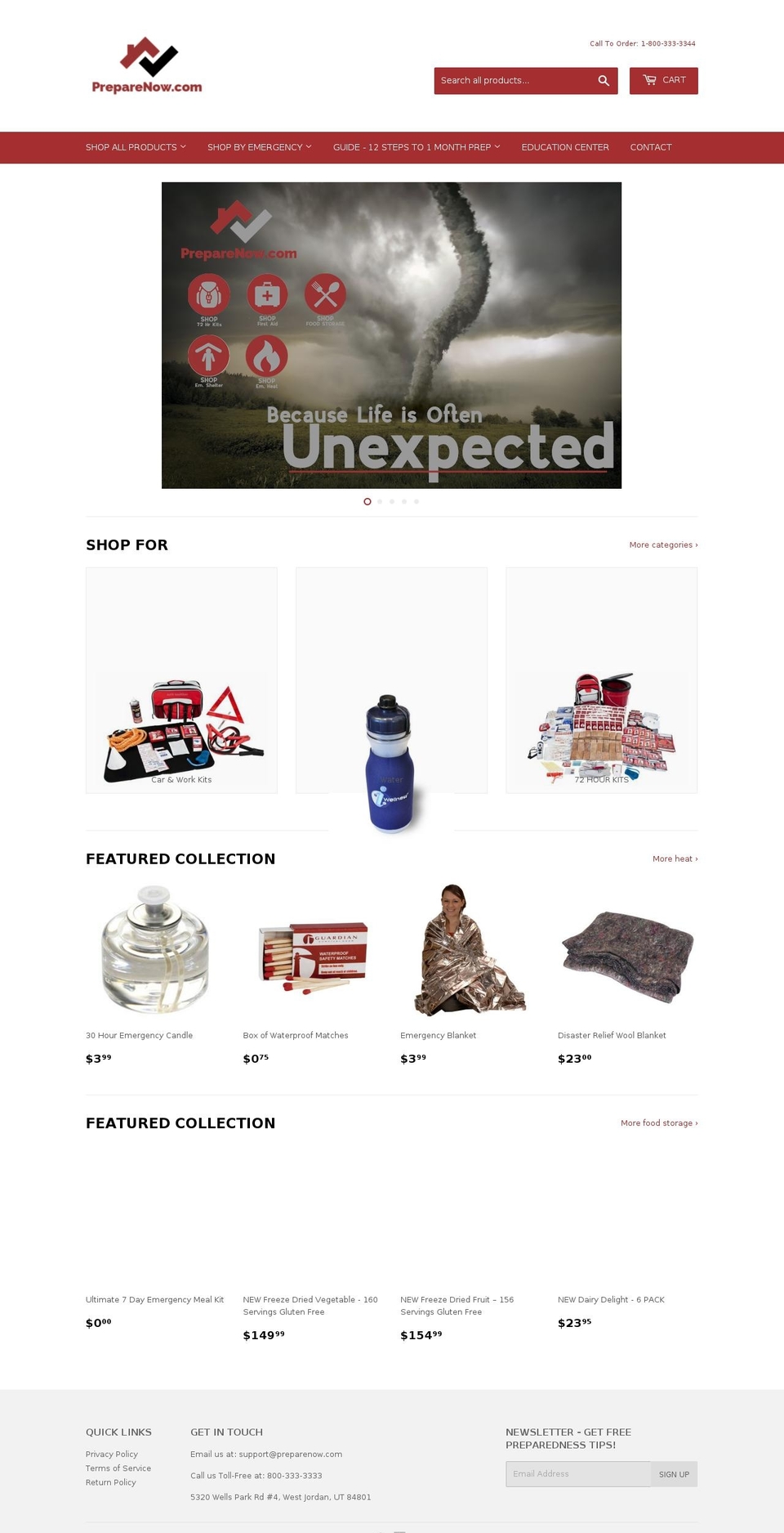 preparenow.com — Shopify storefront screenshot