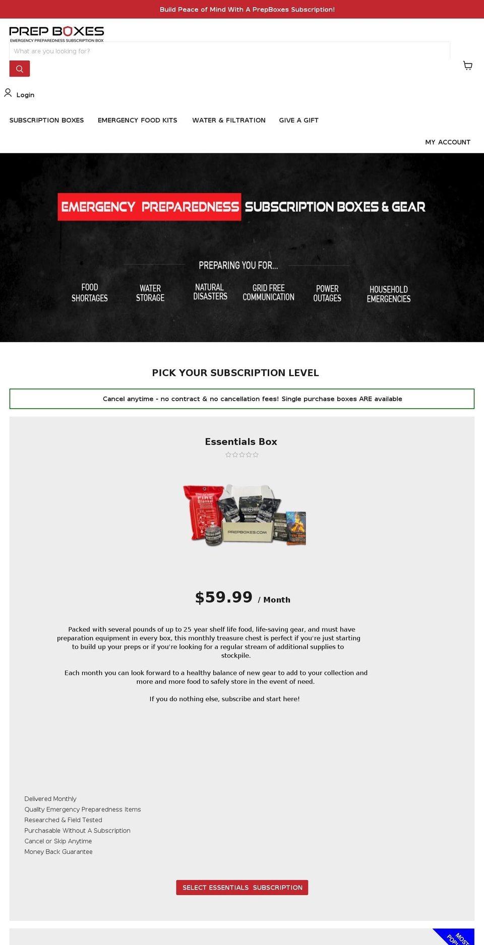 prepboxes.com shopify website screenshot