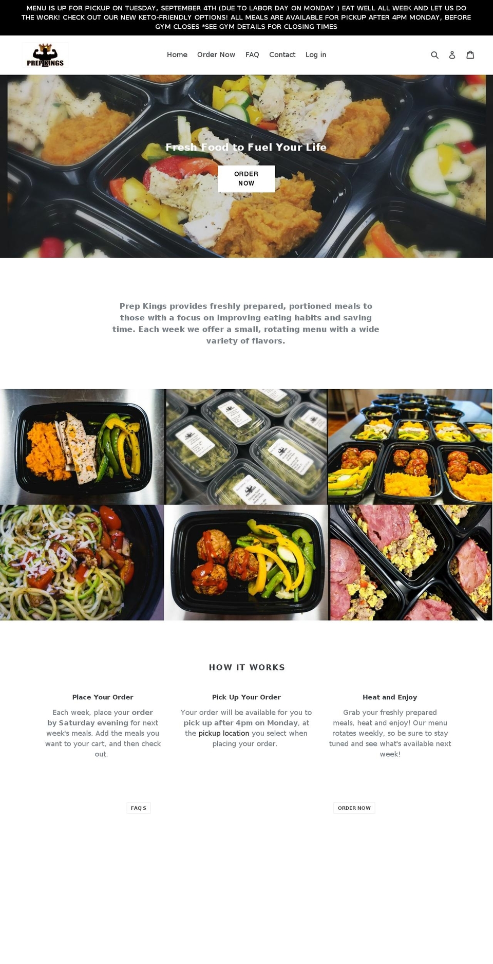 prepkingmeals.com — Shopify storefront screenshot