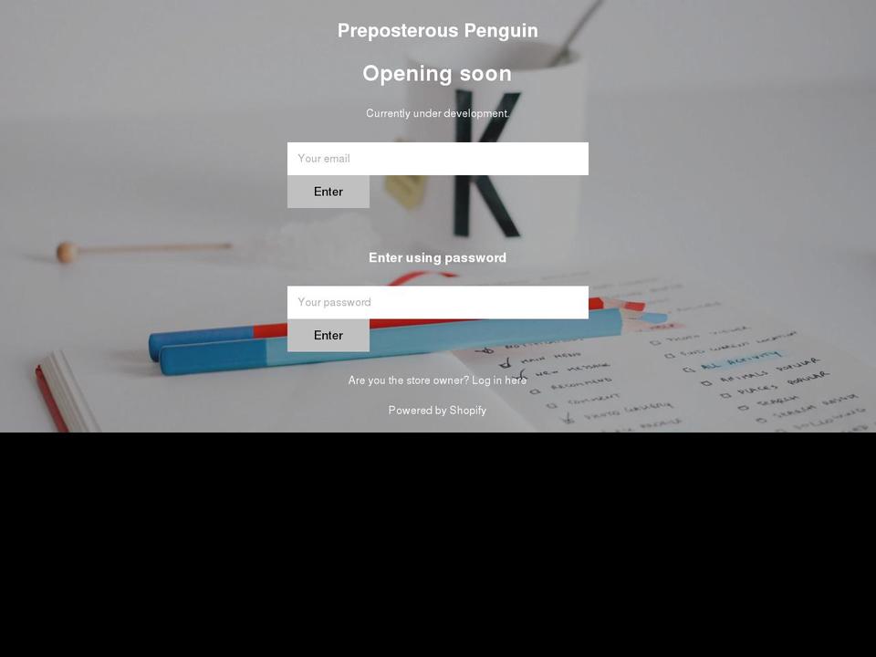 preposterouspenguin.com — Shopify storefront screenshot
