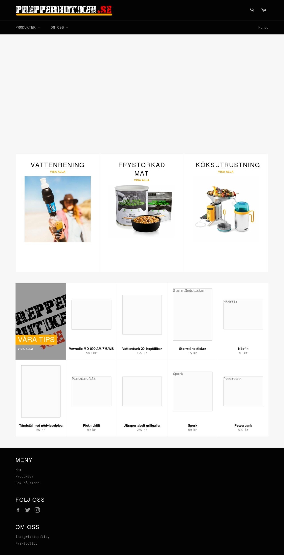 prepperbutiken.se shopify website screenshot