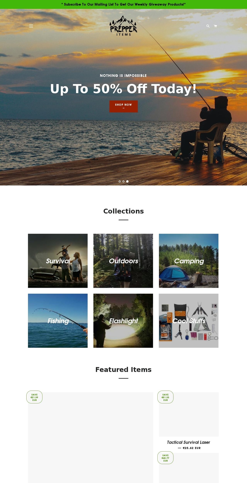 prepperitems.com — Shopify storefront screenshot