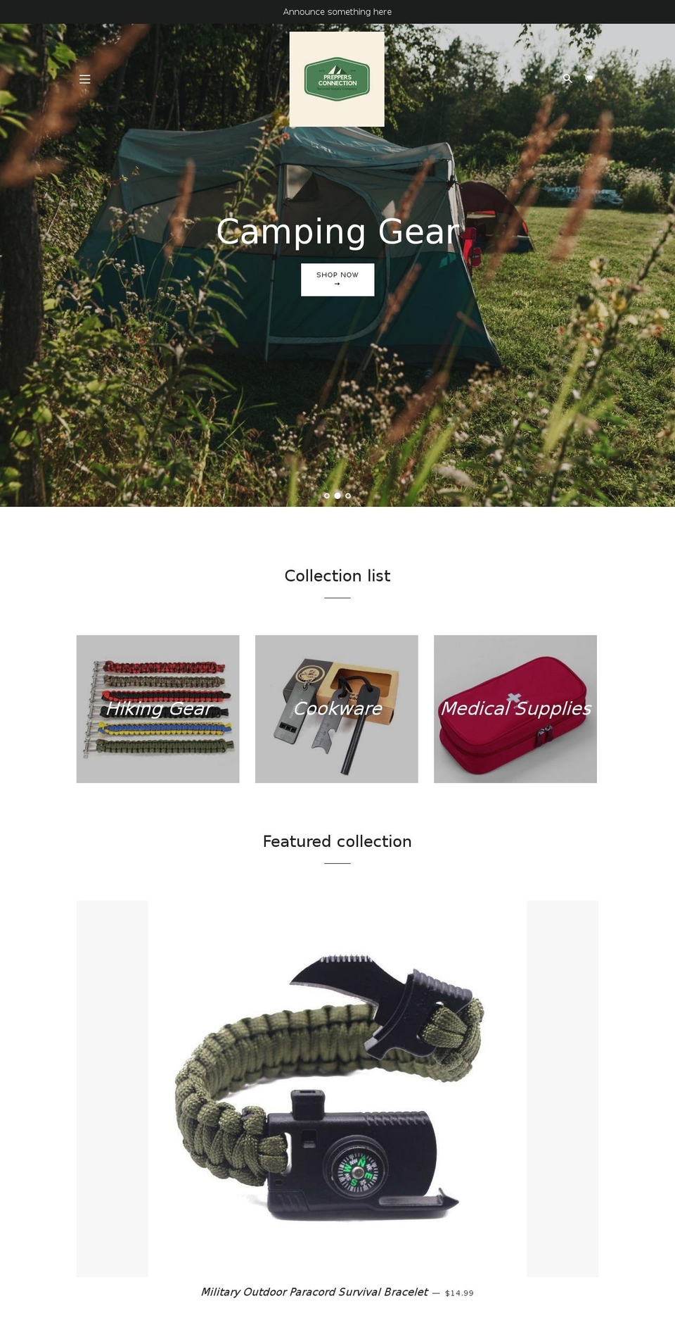 preppersconnection.com — Shopify storefront screenshot