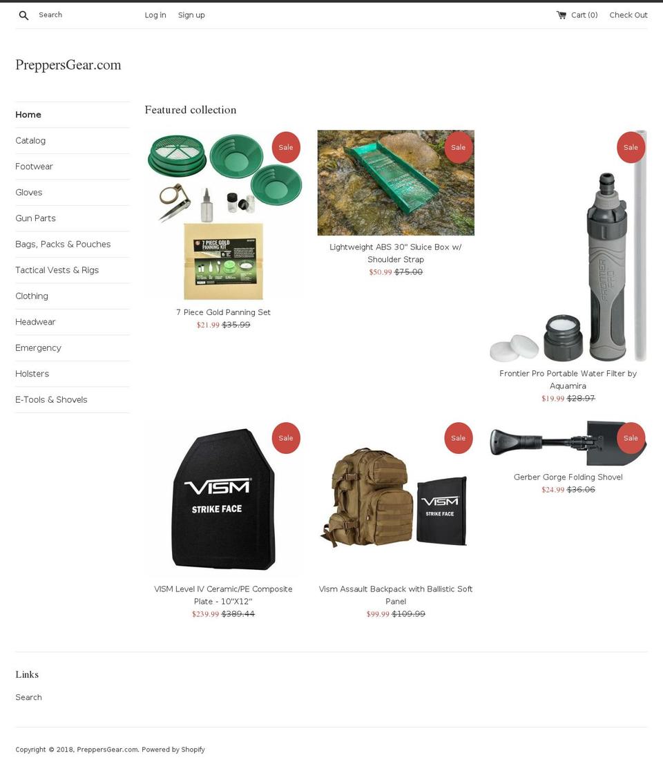 preppersgear.com — Shopify storefront screenshot
