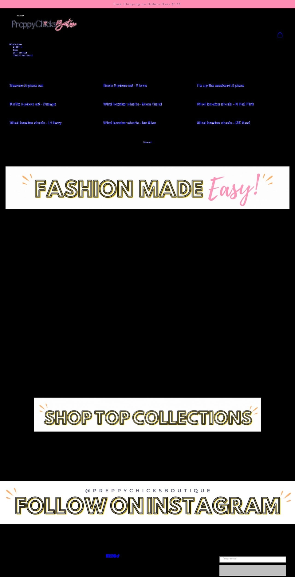 preppychicksboutique.com shopify website screenshot