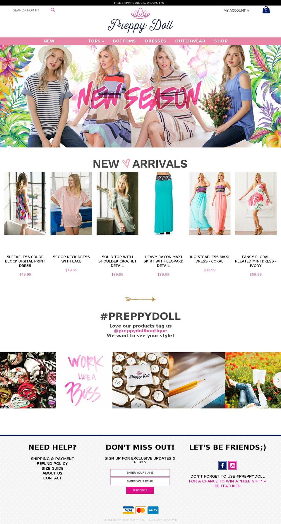 preppydoll.com — Shopify storefront screenshot