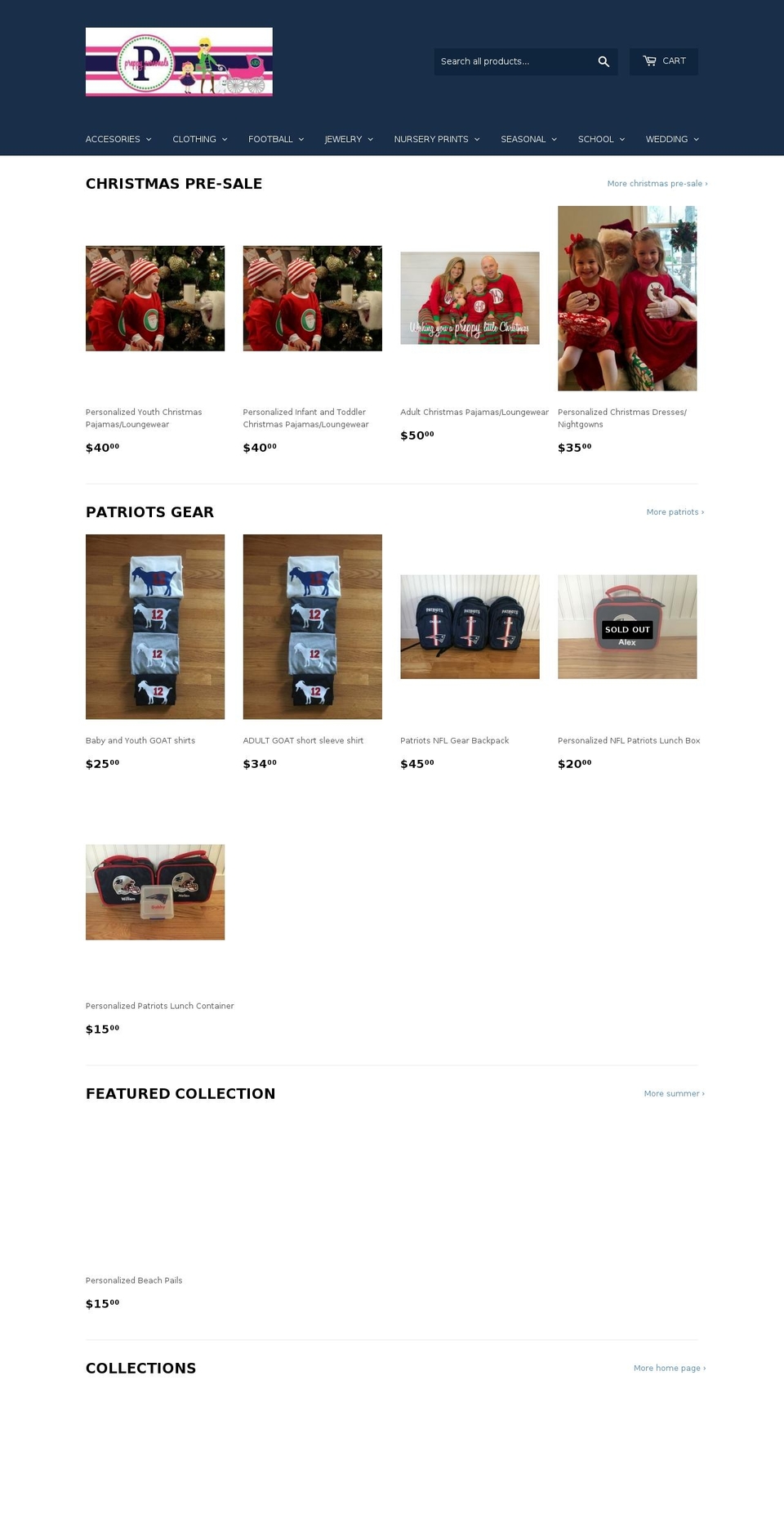 preppypersonals.com shopify website screenshot