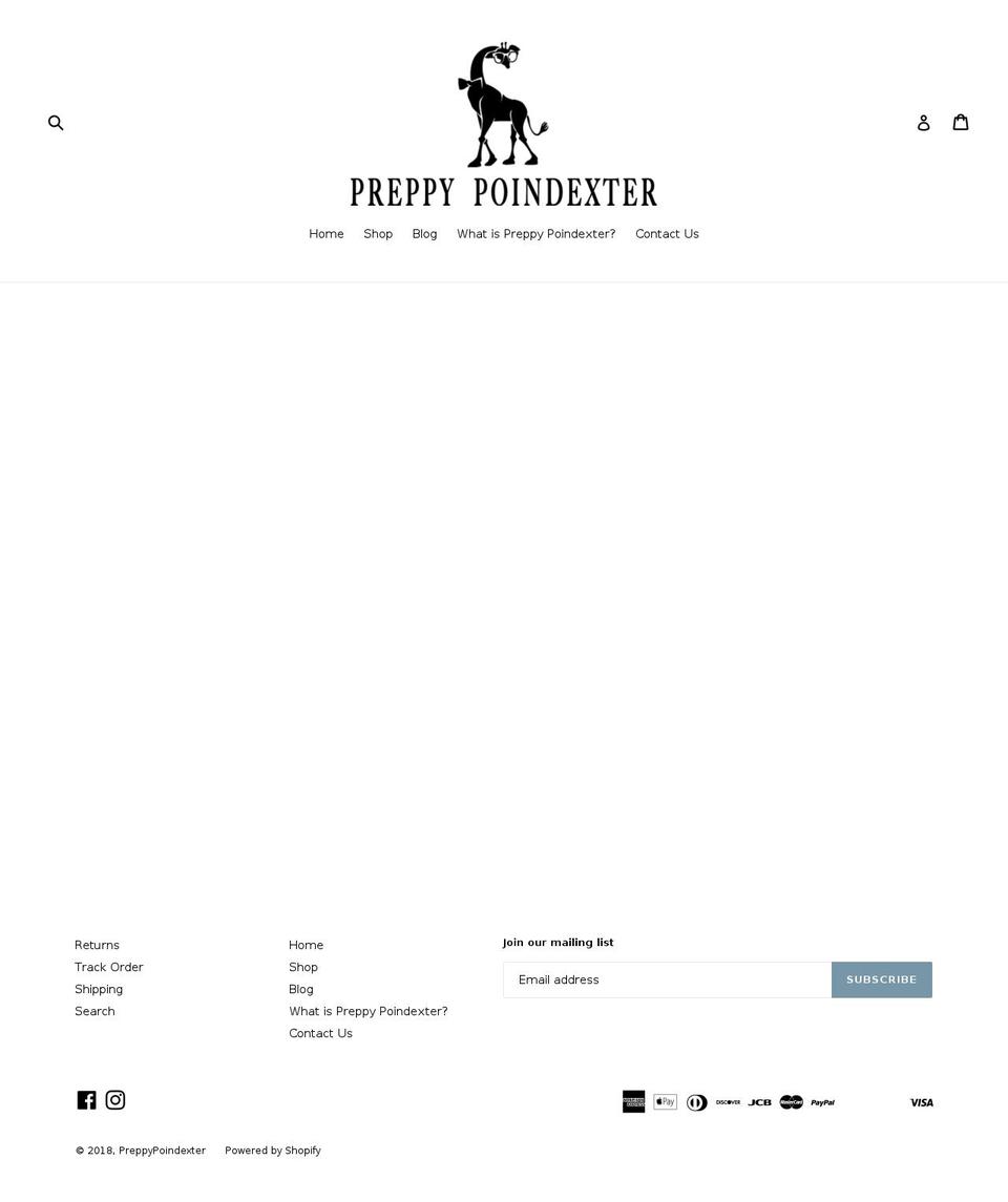 preppypoindexter.com shopify website screenshot