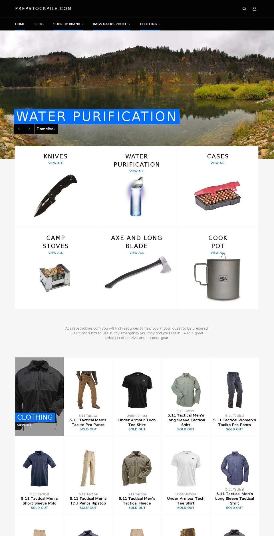 prepstockpile.com shopify website screenshot