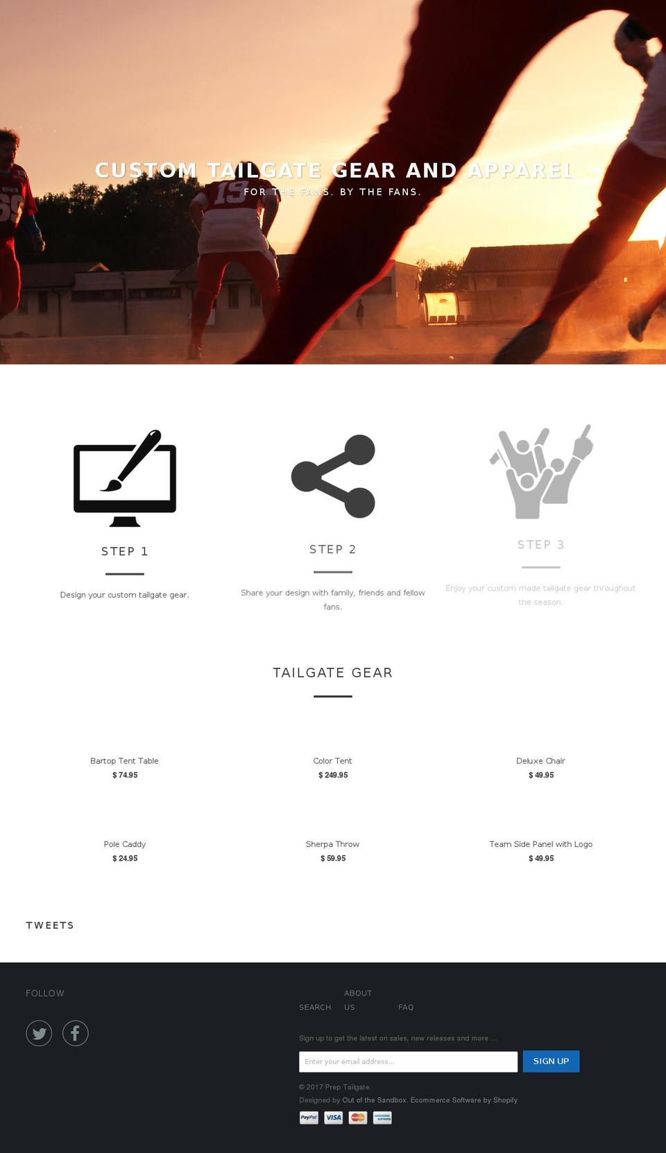 preptailgate.com shopify website screenshot