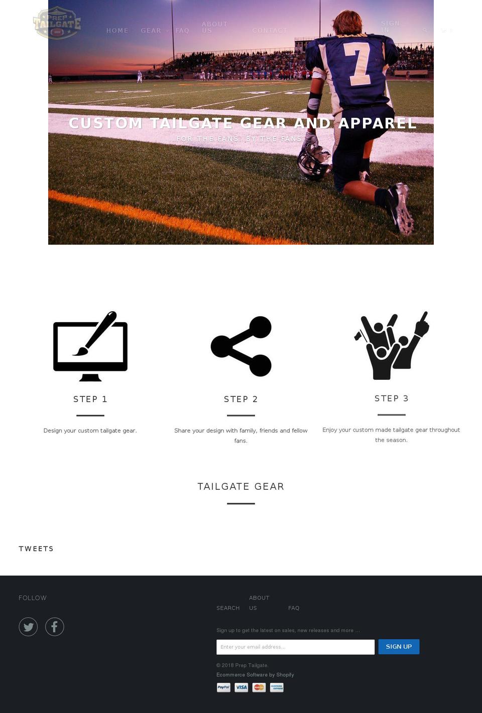 preptailgating.com — Shopify storefront screenshot