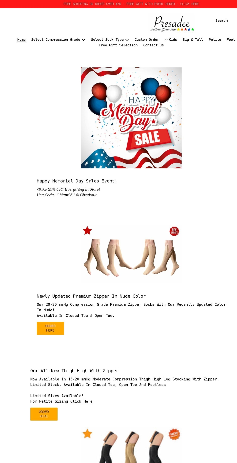 presadee.com shopify website screenshot