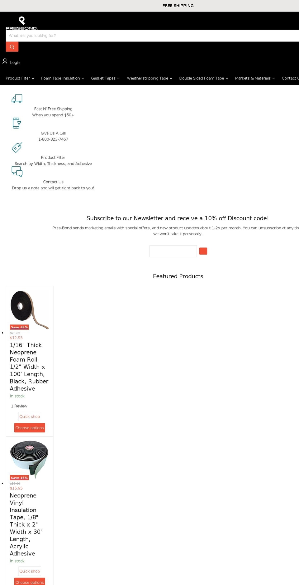 presbond.com shopify website screenshot