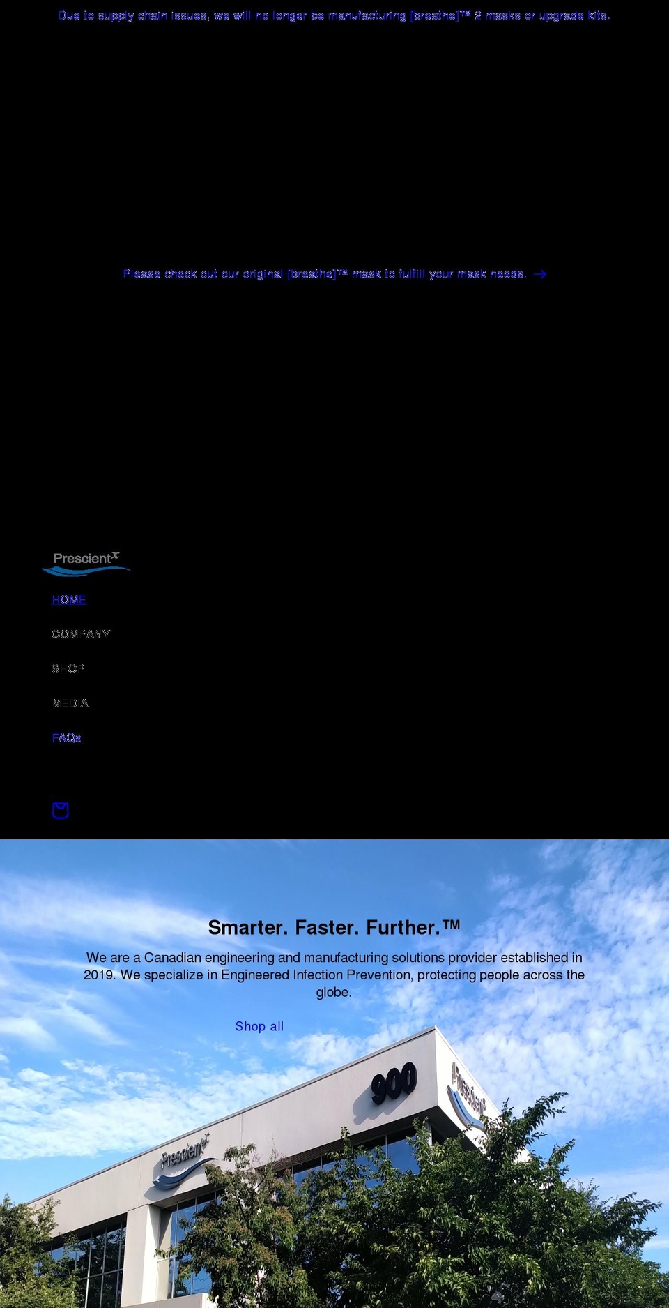 prescientx.com shopify website screenshot