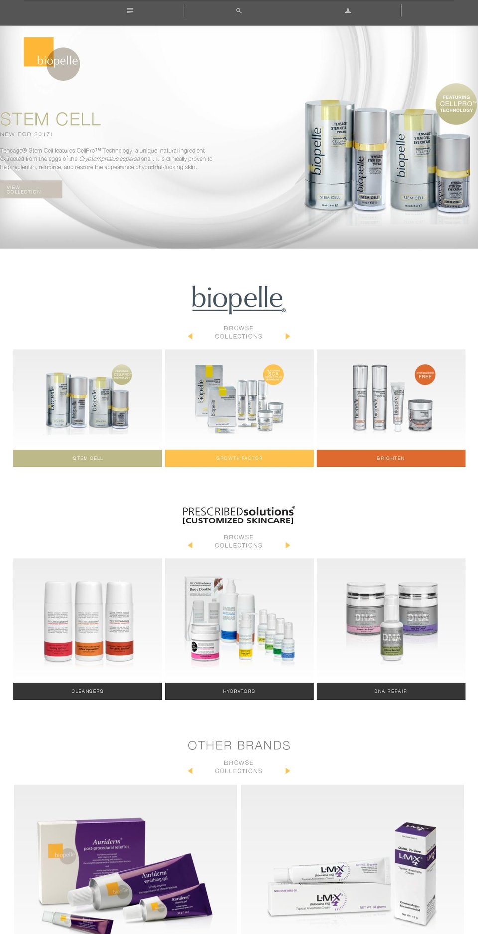 Biopelle Shopify theme site example prescribedsolutions.com