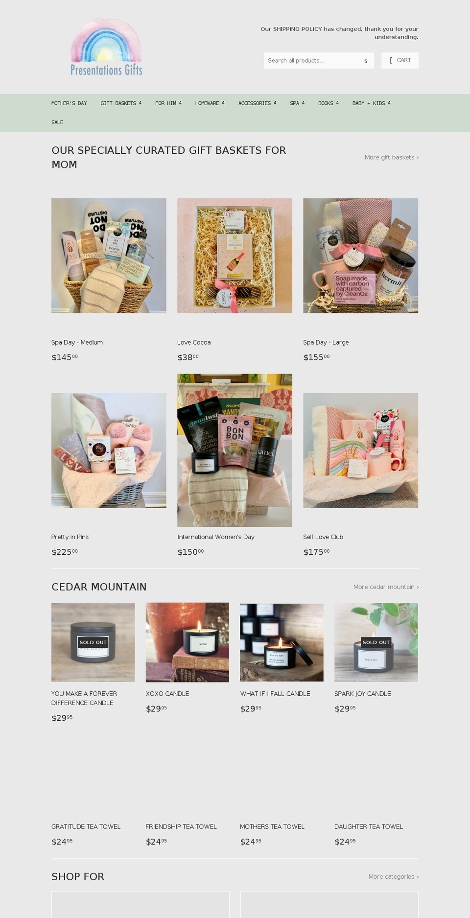 presentationsgifts.com shopify website screenshot