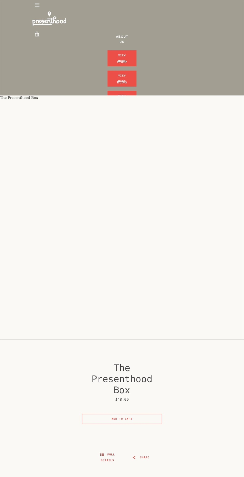 presenthood.com shopify website screenshot