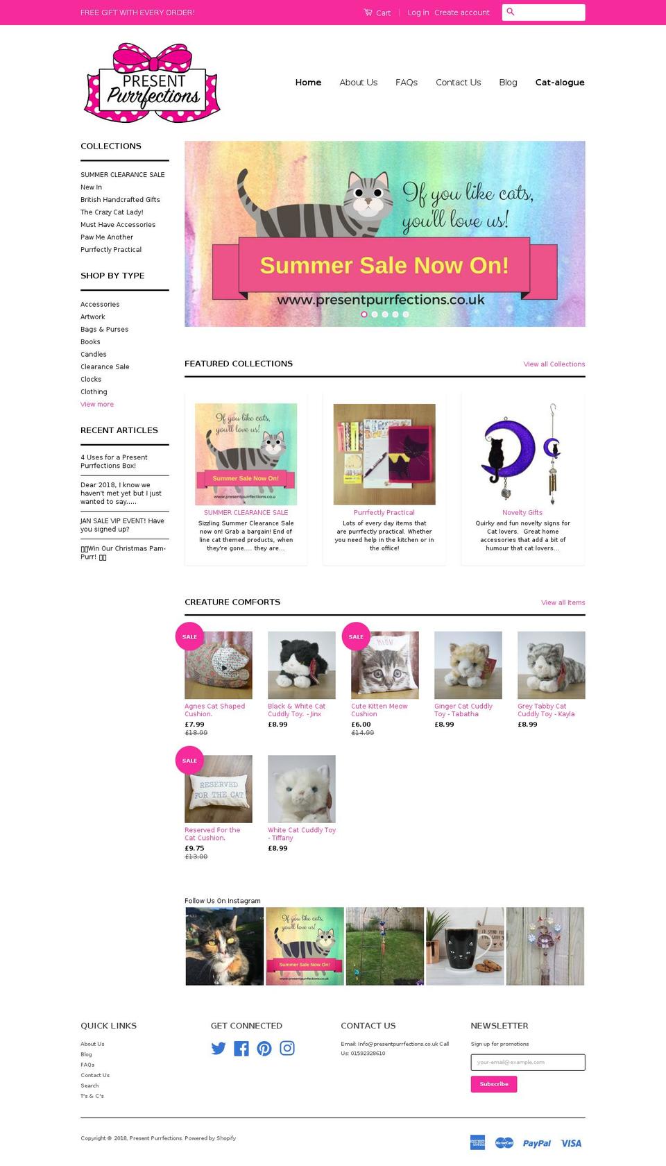 presentpurrfections.co.uk shopify website screenshot