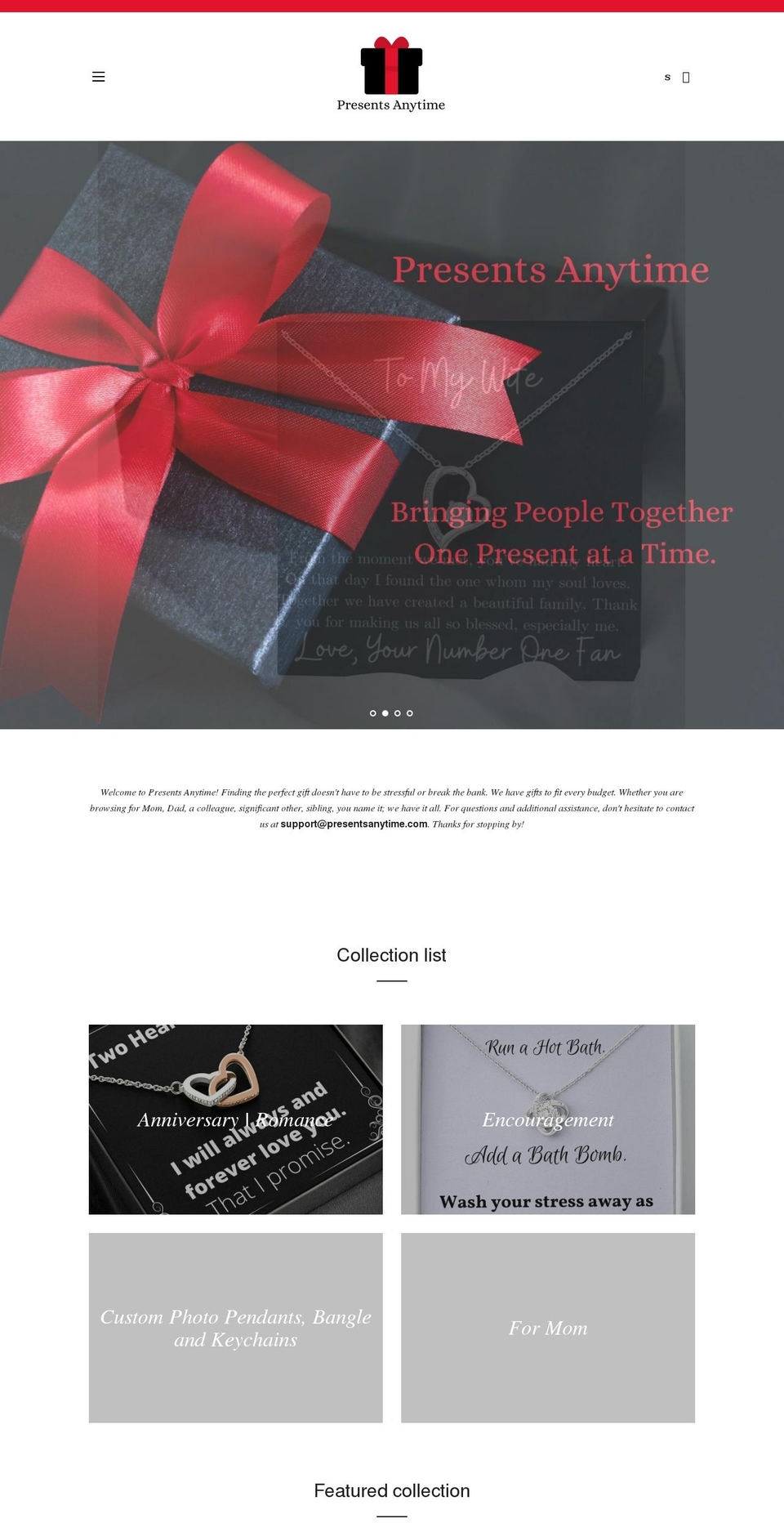 presentsanytime.com shopify website screenshot