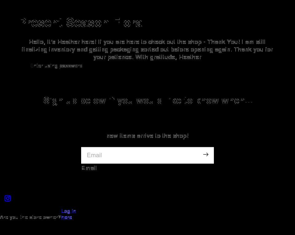 presentseason.com shopify website screenshot