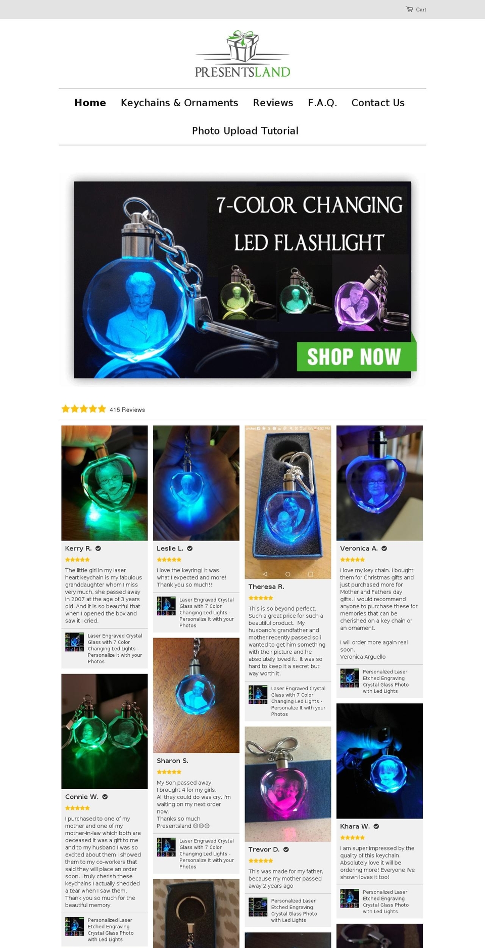 presentsland.com shopify website screenshot