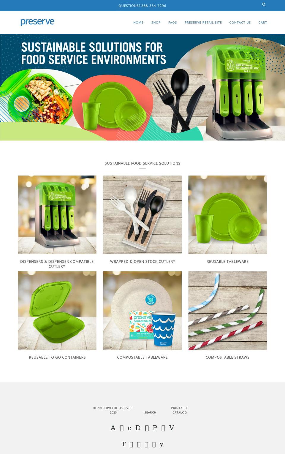 preservefoodservice.com shopify website screenshot