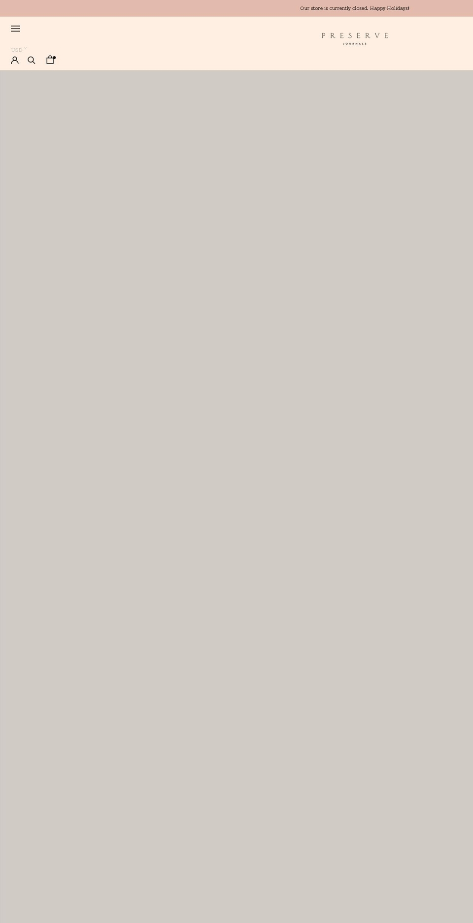 preservejournals.com shopify website screenshot
