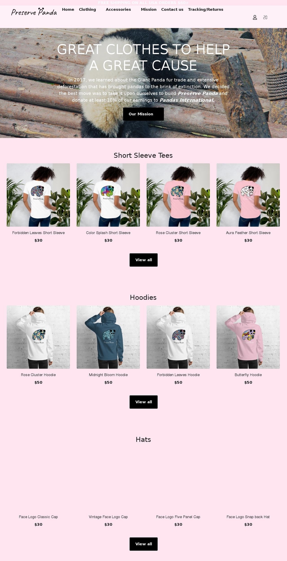 preservepanda.com shopify website screenshot