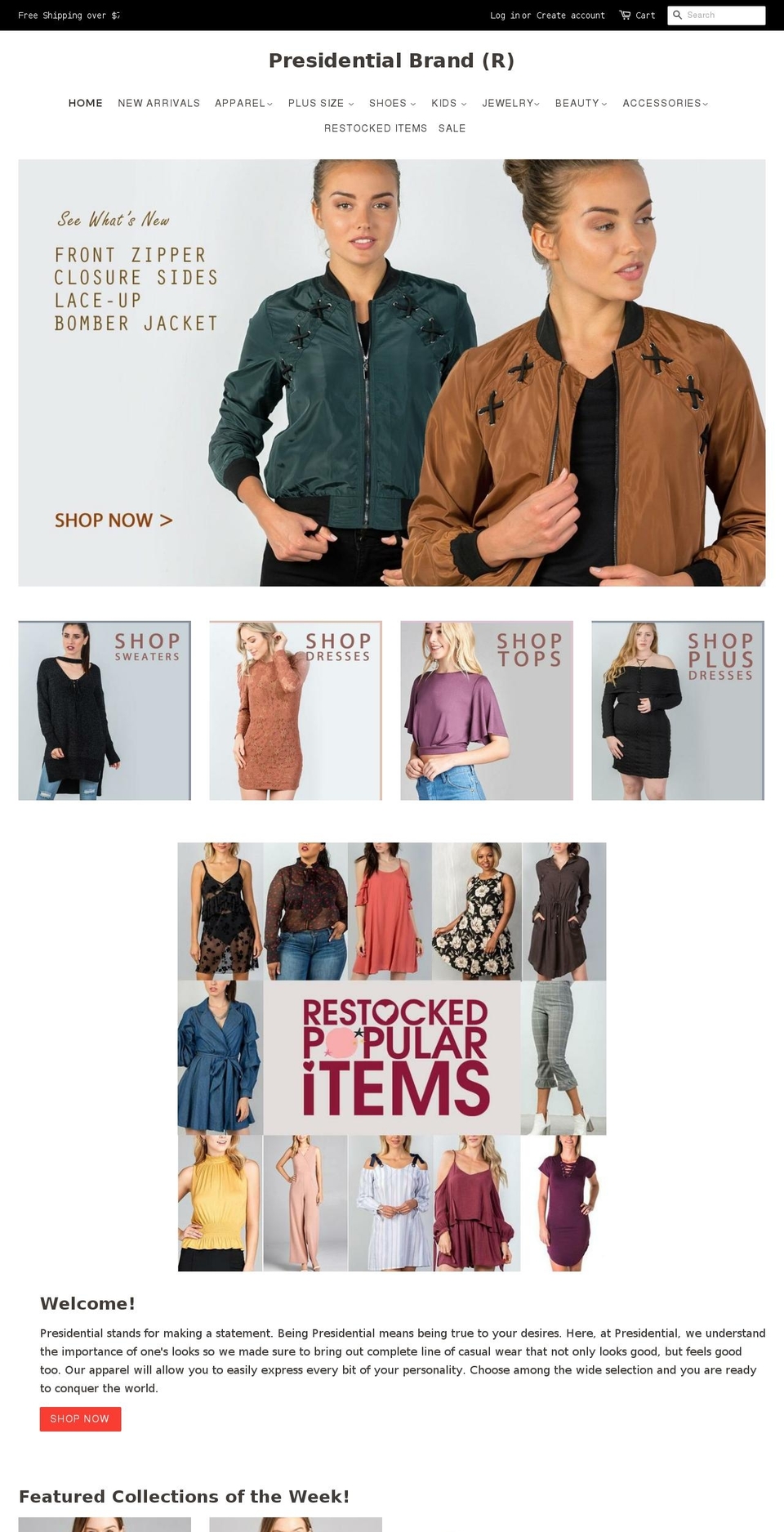 presidential44.com — Shopify storefront screenshot