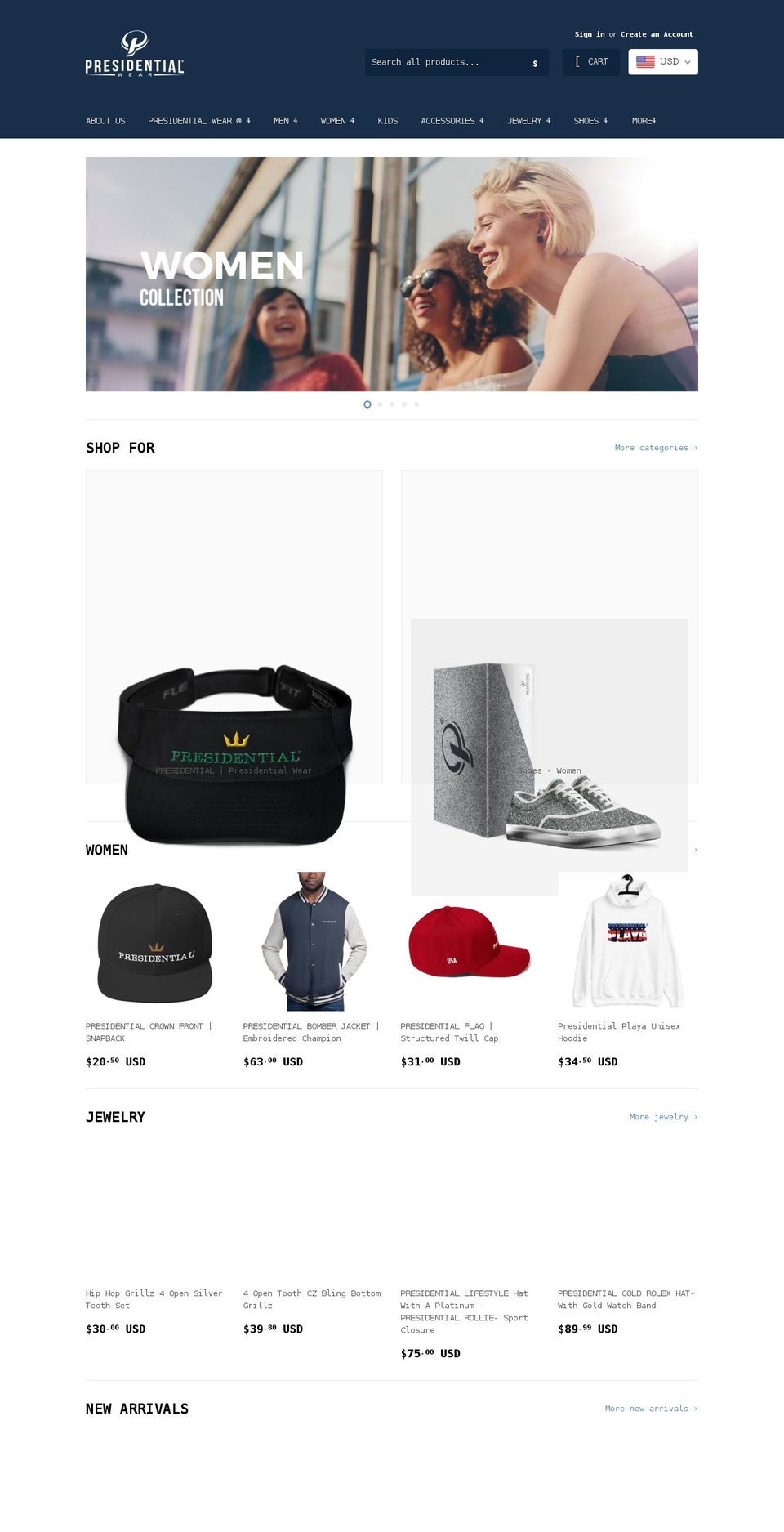 presidentialbee.com — Shopify storefront screenshot