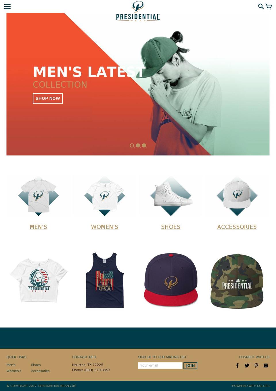 presidentialclientsshirt.com shopify website screenshot