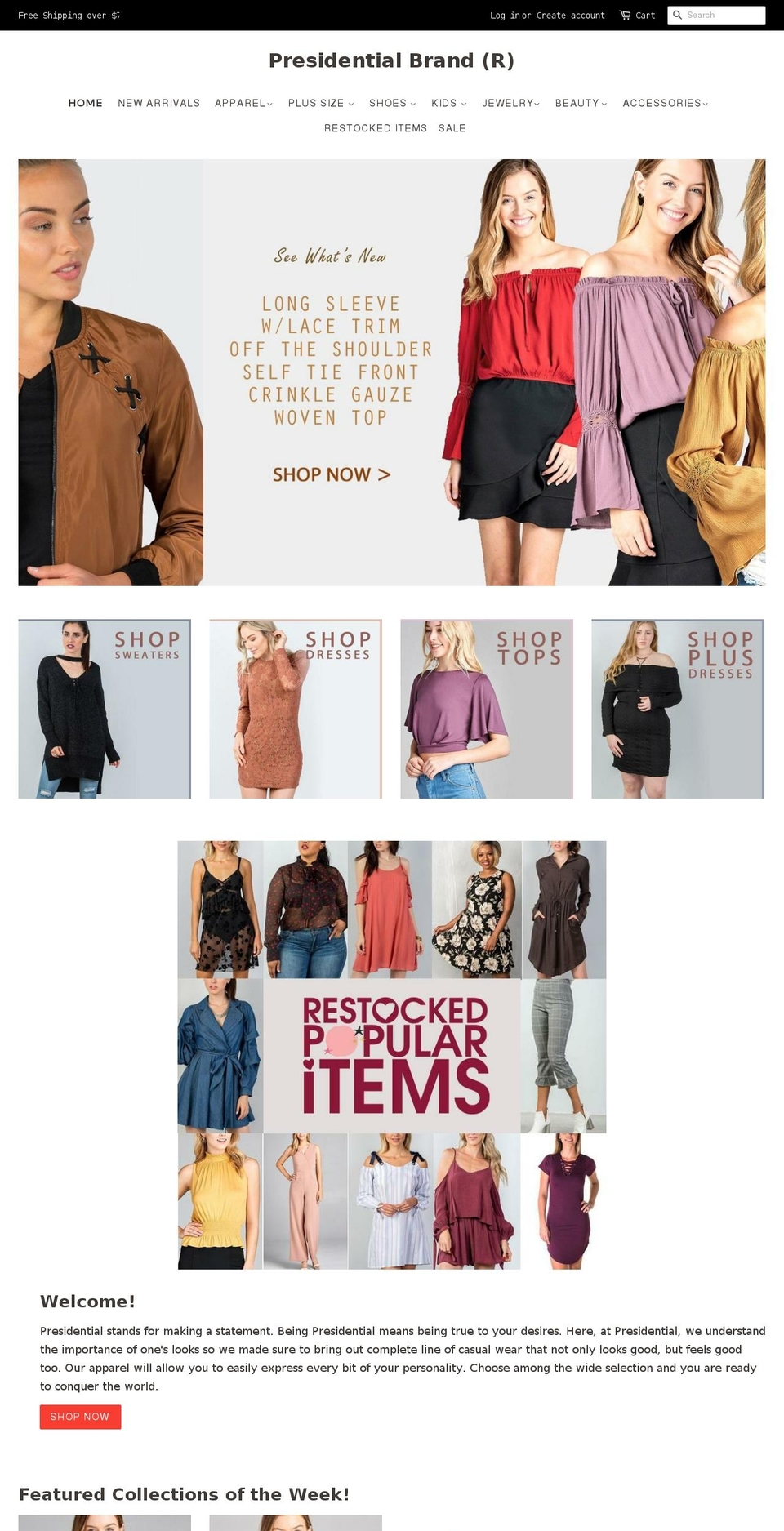 presidentialdaughter.com — Shopify storefront screenshot