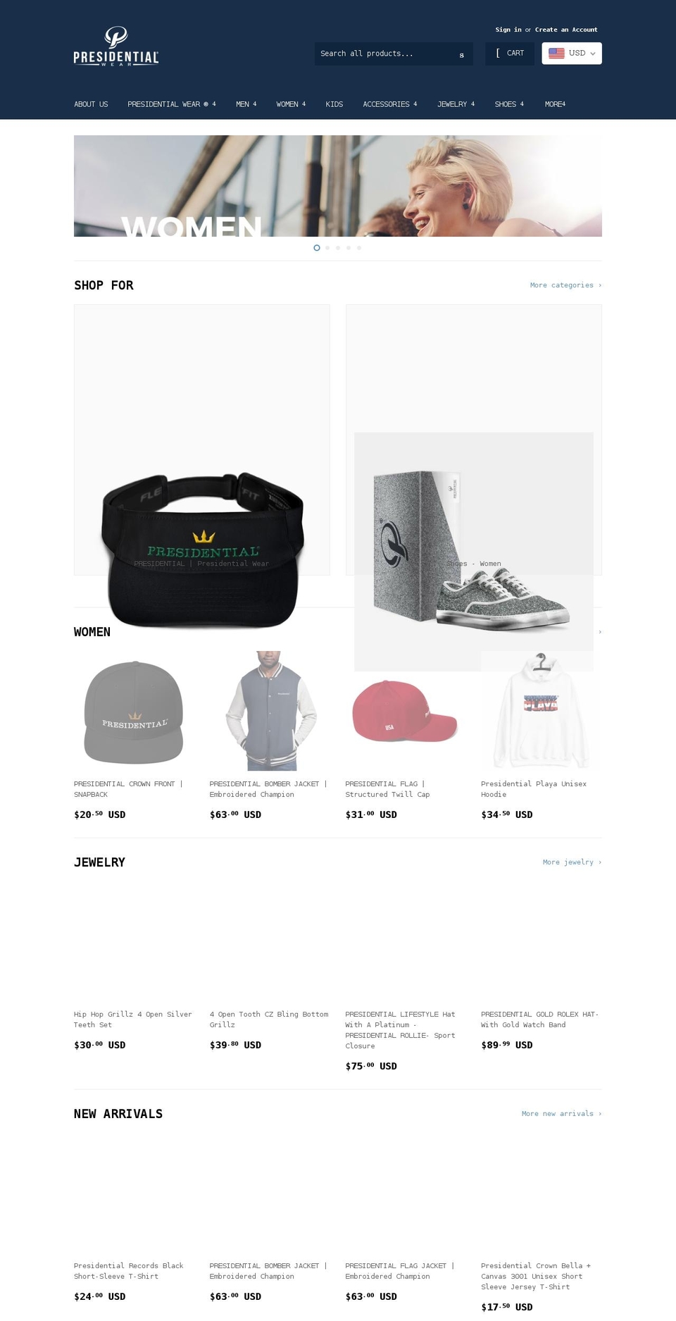 presidentialhoodie.com — Shopify storefront screenshot