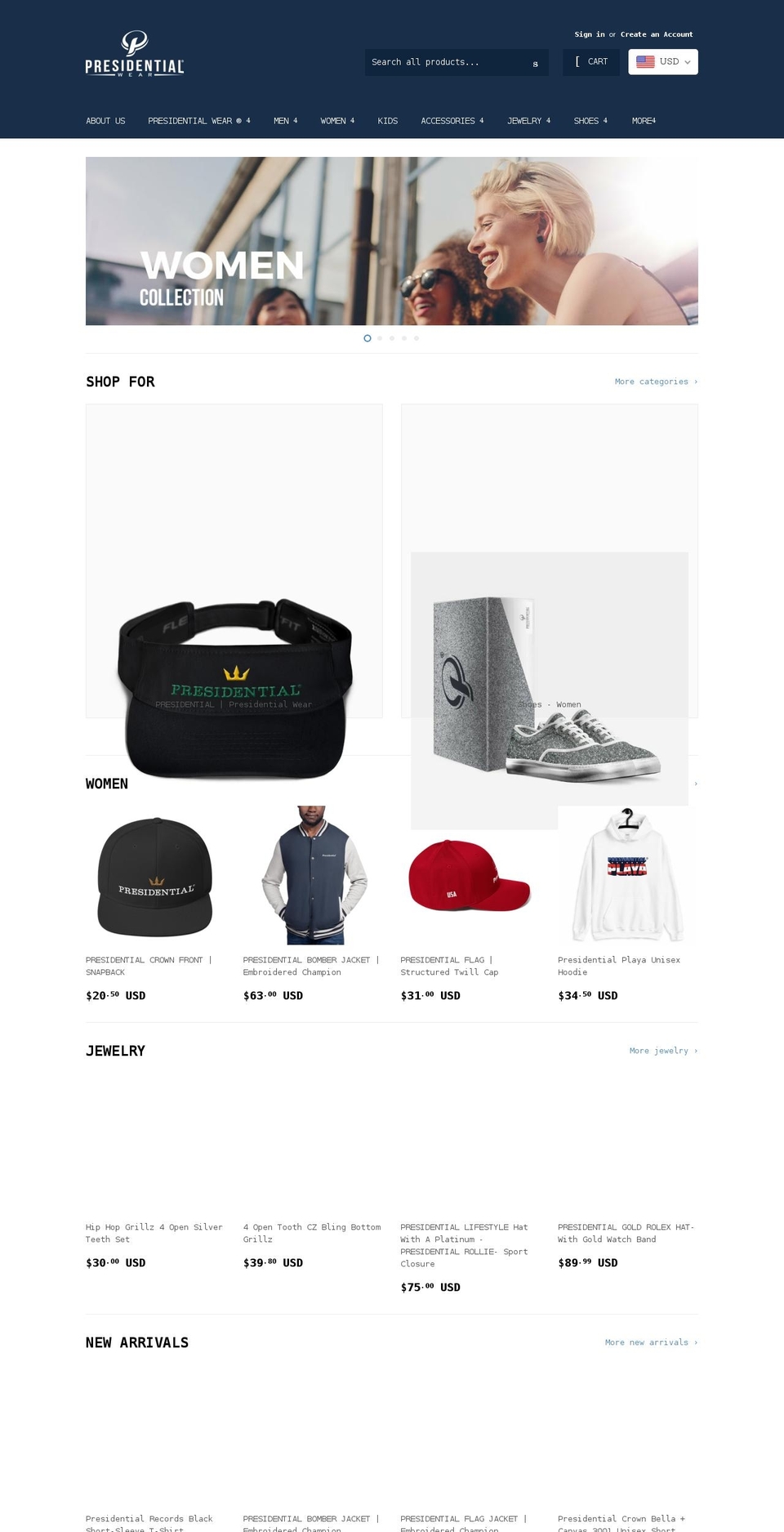 presidentialmediaone.com — Shopify storefront screenshot