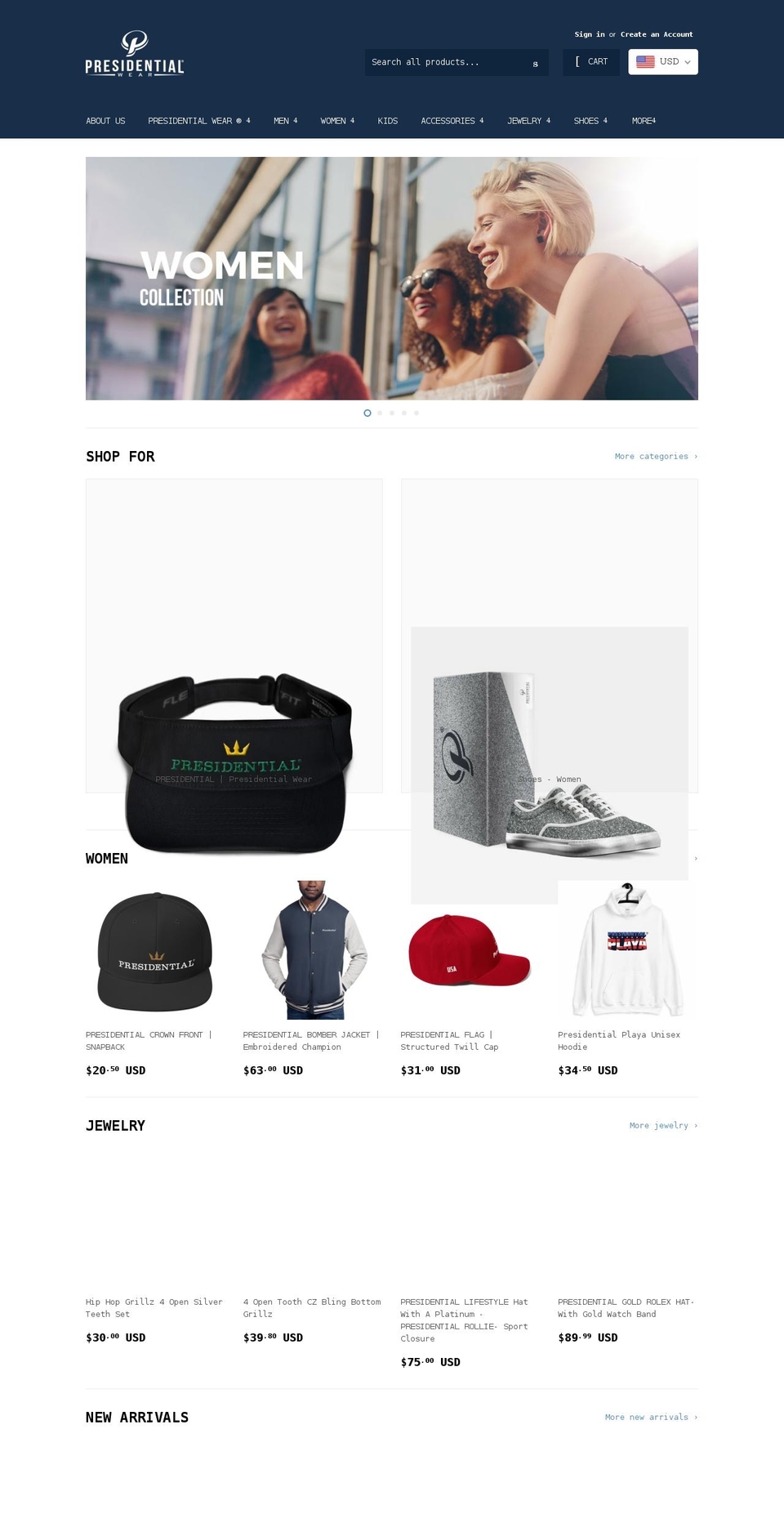 presidentialpersonalblog.com — Shopify storefront screenshot