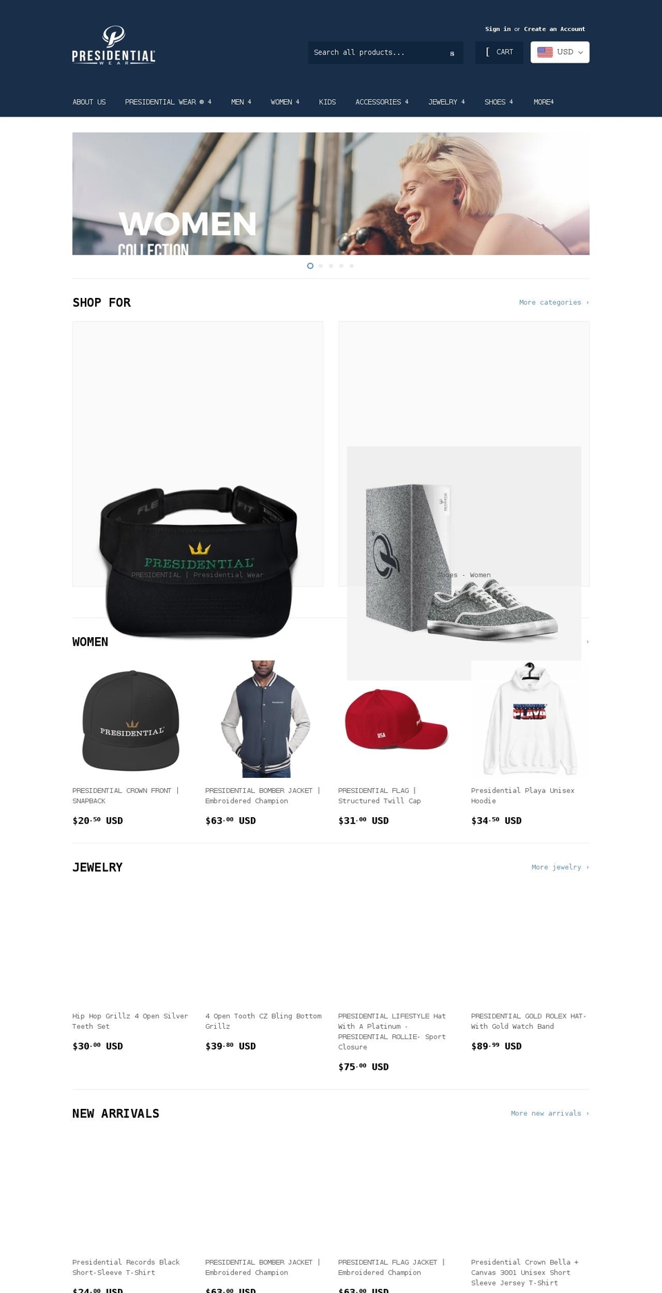 presidentialpouch.com — Shopify storefront screenshot