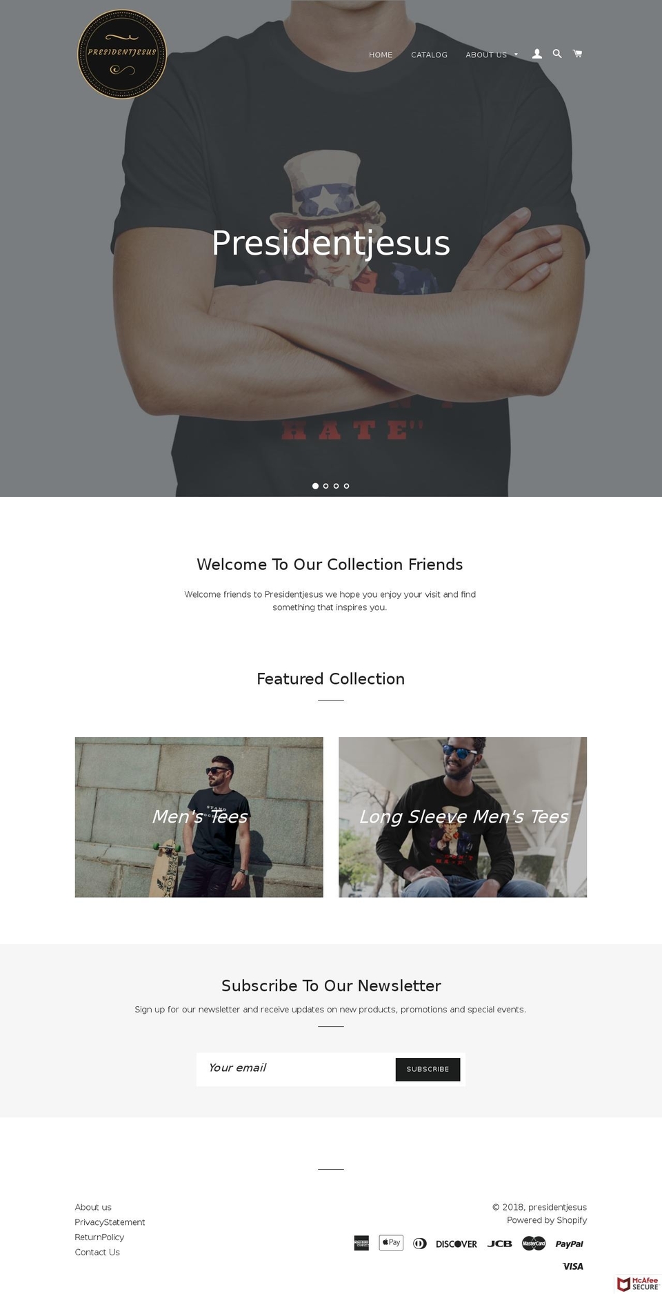 presidentjesus.net shopify website screenshot