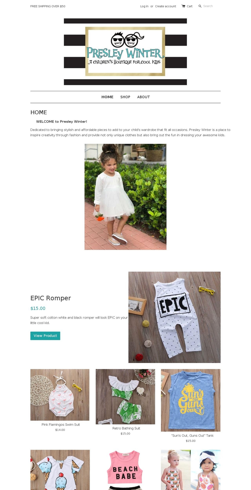 presleywinter.com — Shopify storefront screenshot