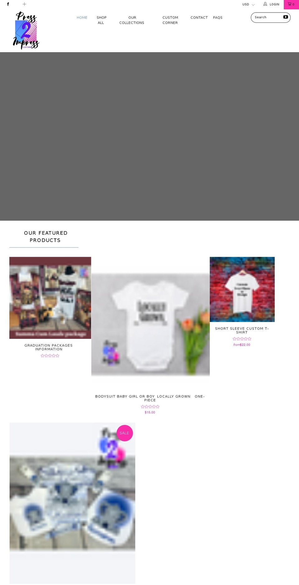 press2impresscustoms.com shopify website screenshot