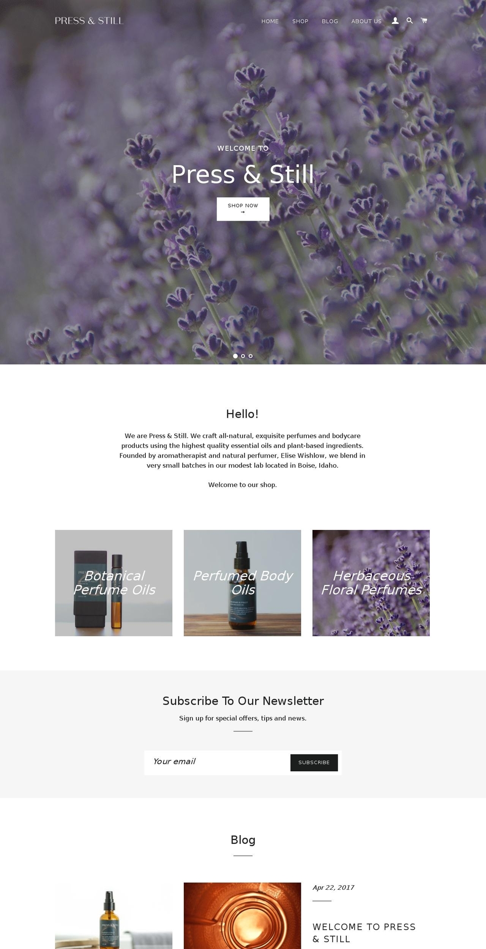 pressandstill.com — Shopify storefront screenshot