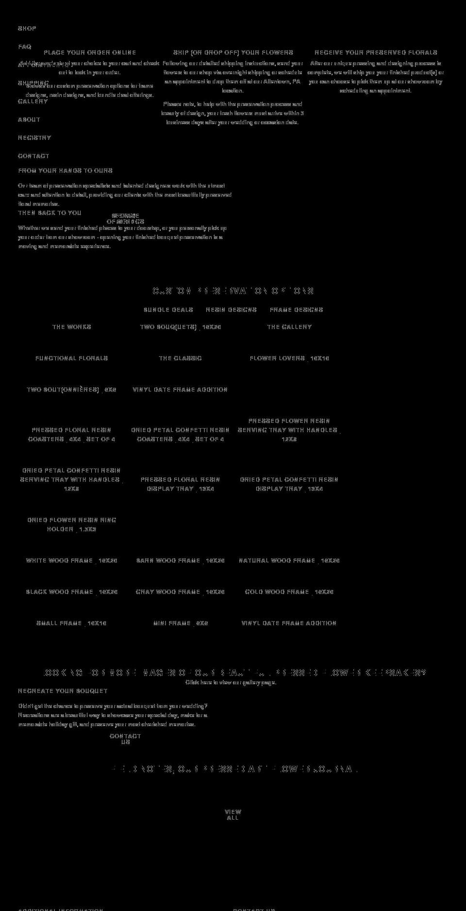 pressedbouquetshop.com shopify website screenshot