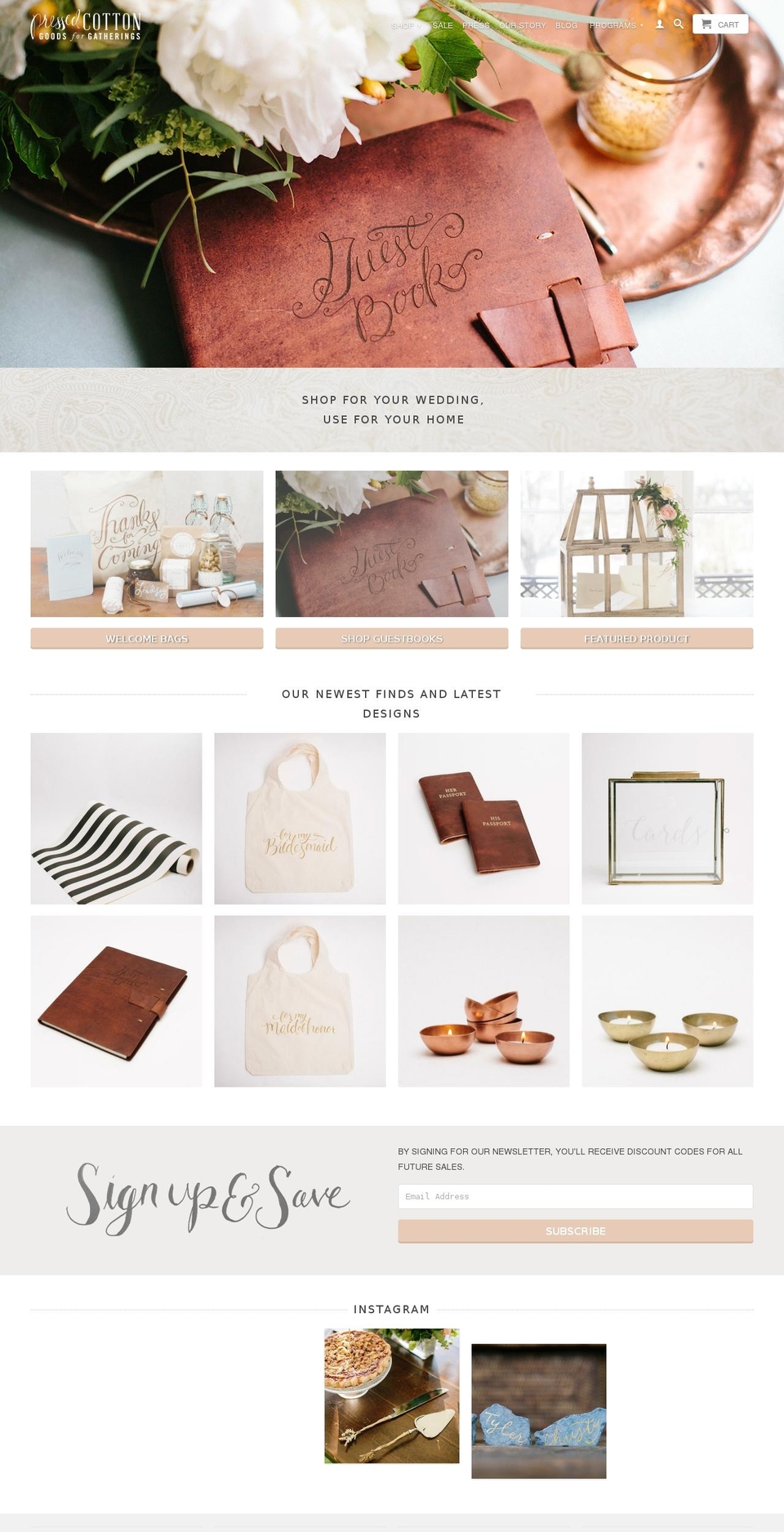 pressedcotton.com shopify website screenshot