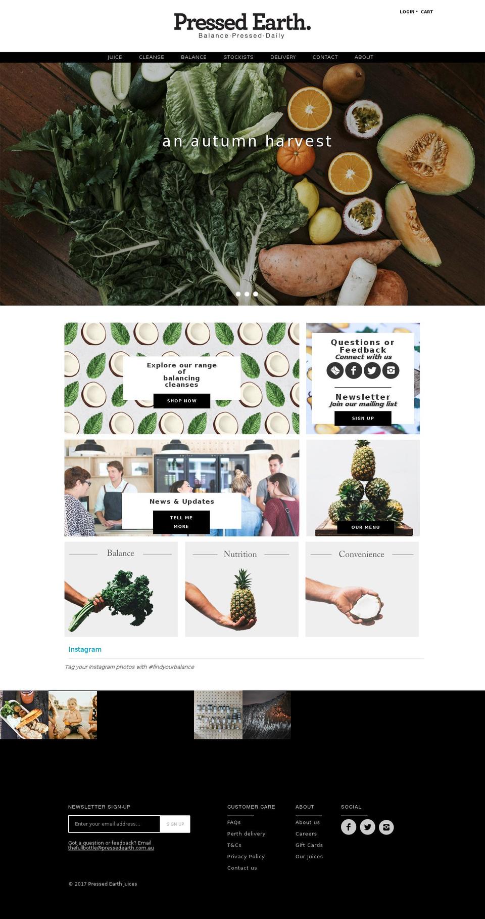 pressedearth.com.au shopify website screenshot