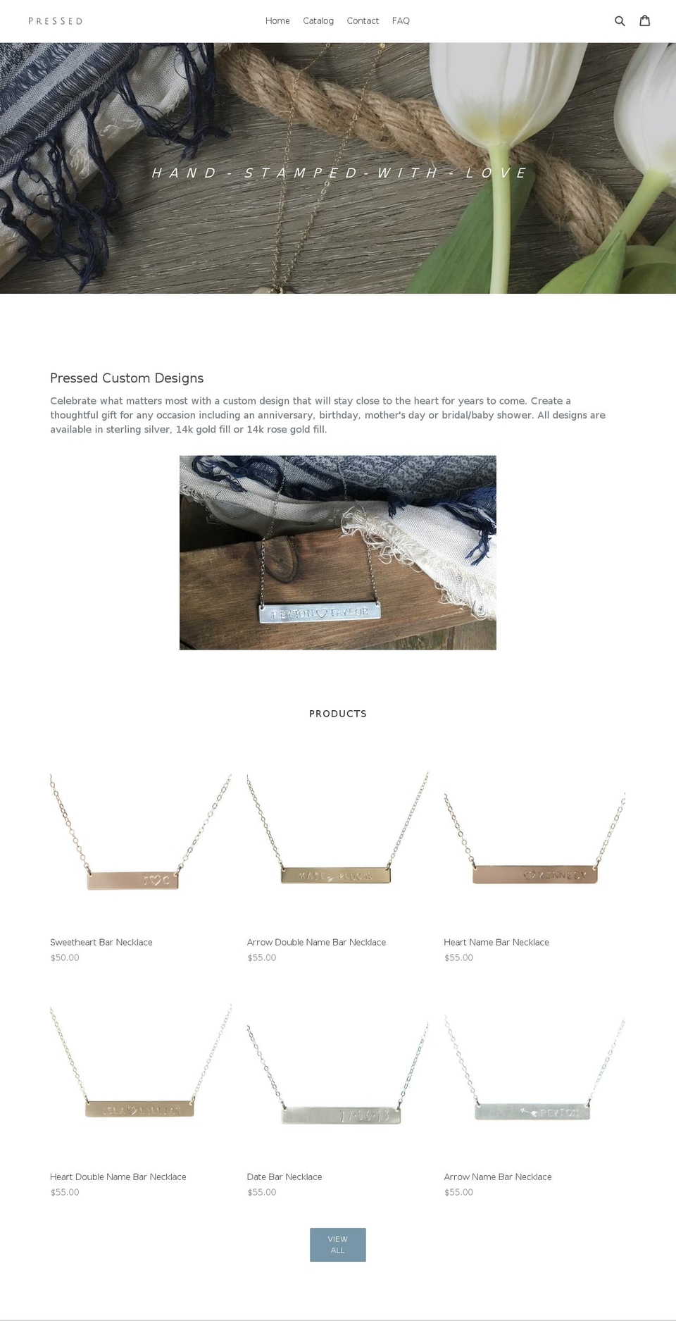 pressedhandcrafted.com — Shopify storefront screenshot