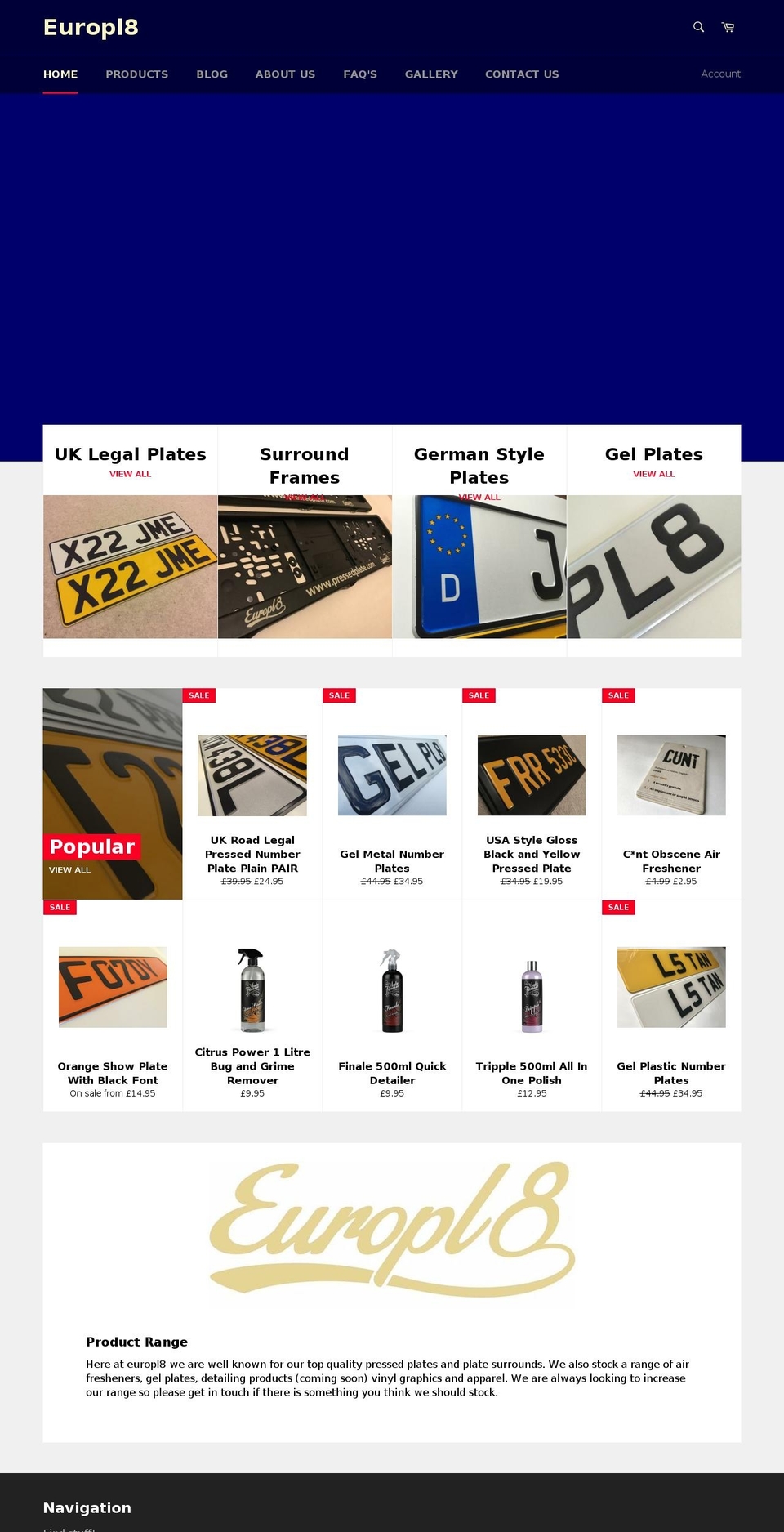 pressedplate.com shopify website screenshot