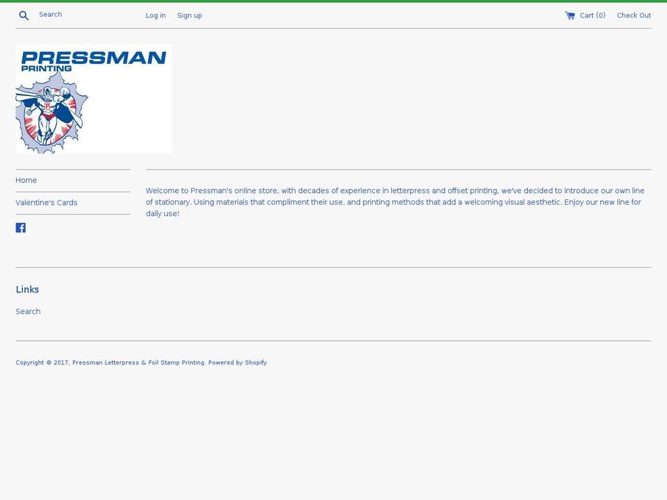 pressmanprinting.com shopify website screenshot