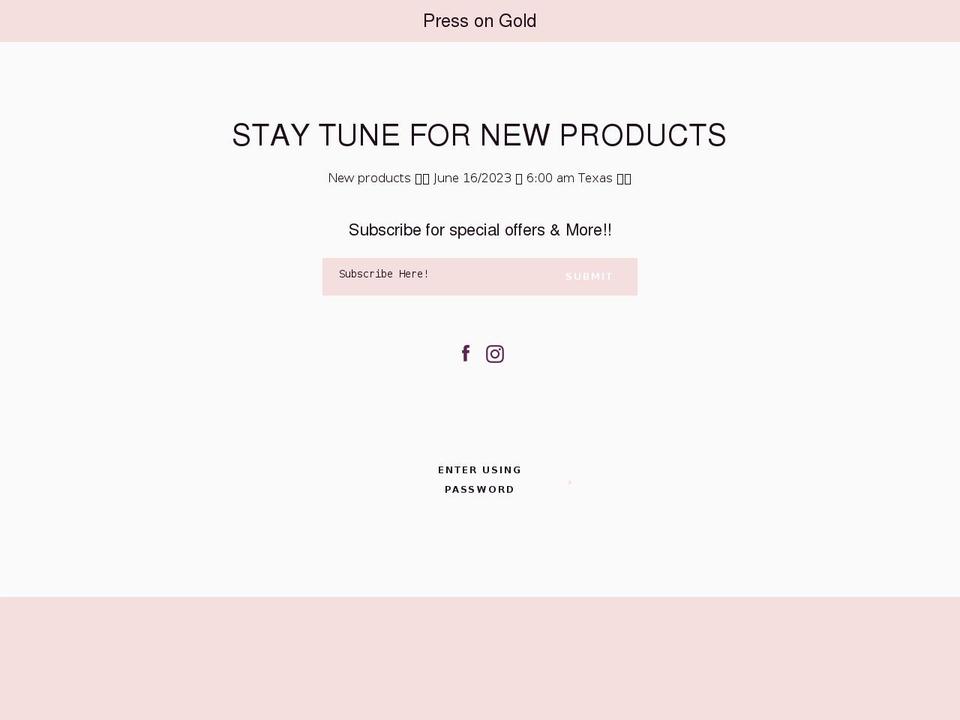 pressongold.com shopify website screenshot