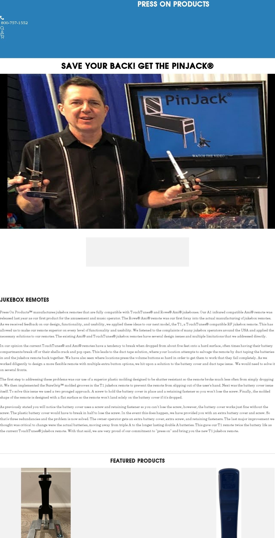 pressonproducts.com shopify website screenshot